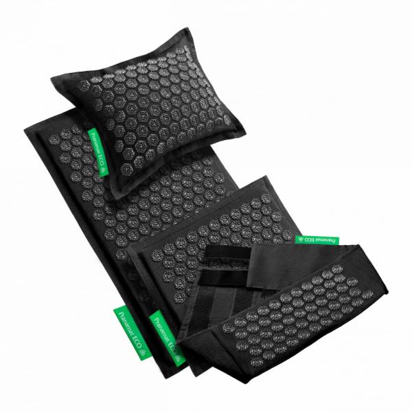 Akupresurna podloga + Vzglavnik + Mini + Pas (črna)